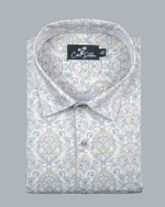 Cotton Cream with Rajwada Print Shirts for Men