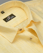 Linen Light Yellow Colour Shirt for Men