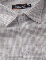 Linen Gray Colour Checks Shirts for Men