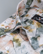 Belgium Linen Bristol Green Mix Print Shirts for Men