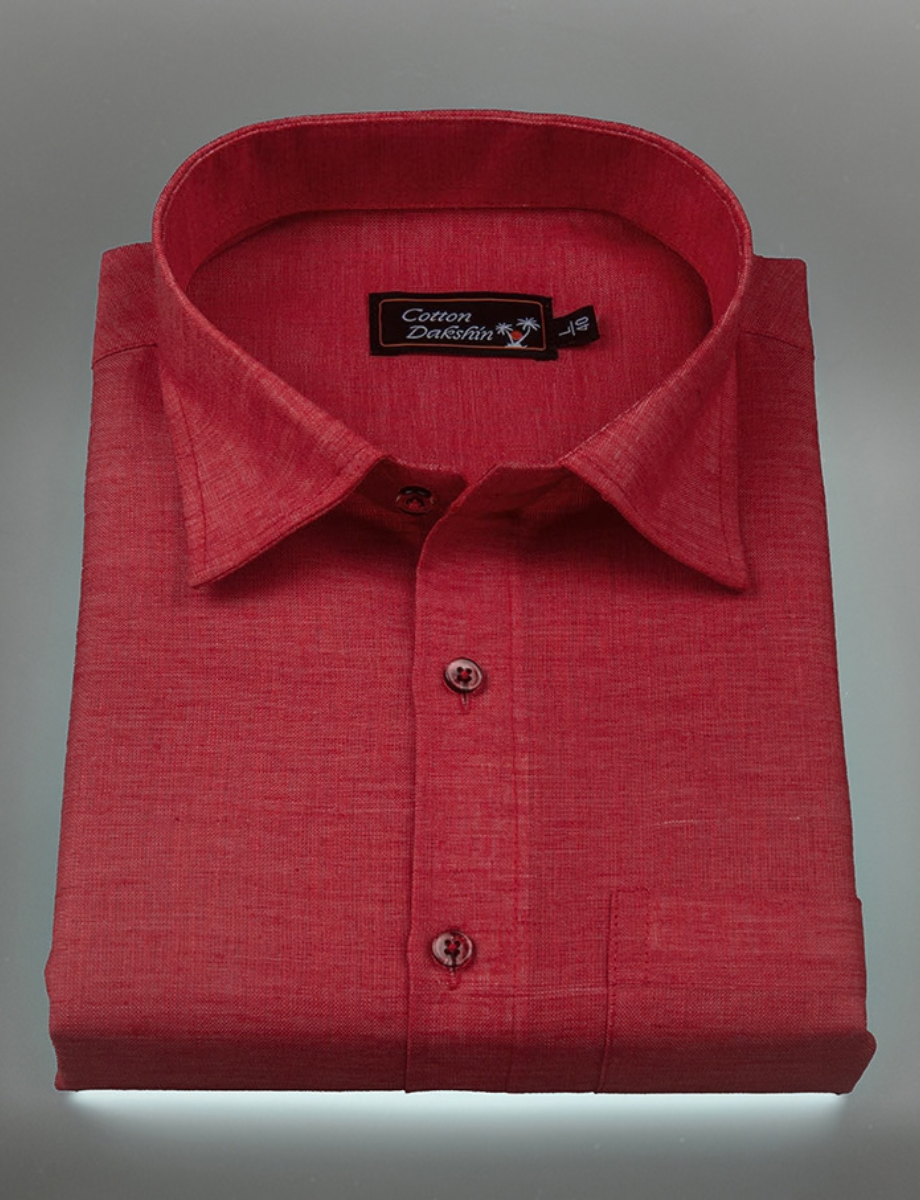 Linen Red Colour Shirts for Men