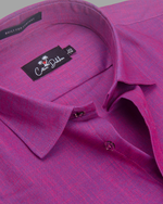 Blended Linen Megenta Colour Shirts For Men
