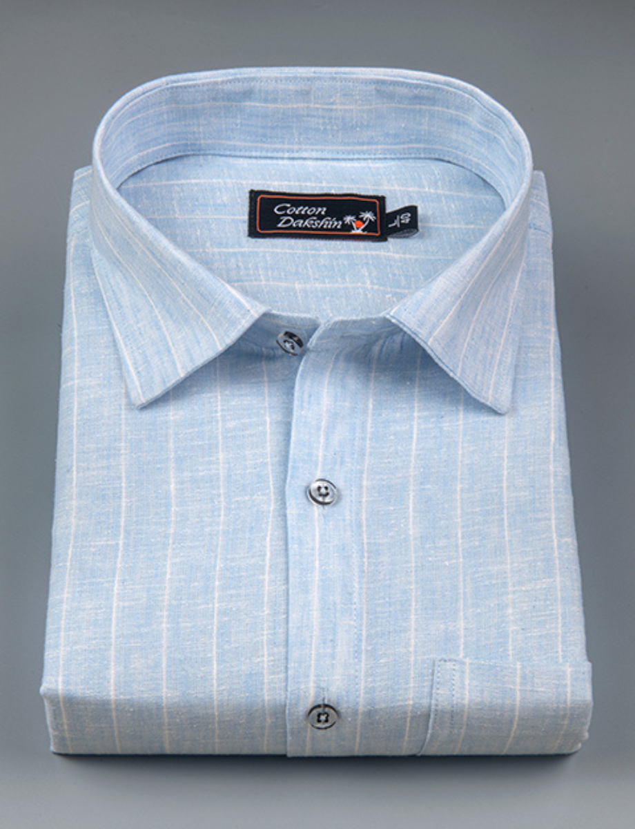 Euro Linen Sky Blue with Lining Shirts for Men