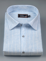 Euro Linen Sky Blue with Lining Shirts for Men