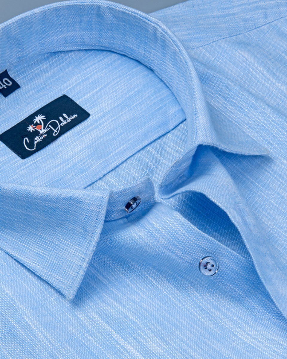 Linen Light Blue Colour Shirt for Men
