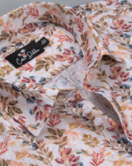 Belgium Linen Marrun Multicolour Flower Print Shirts for Men