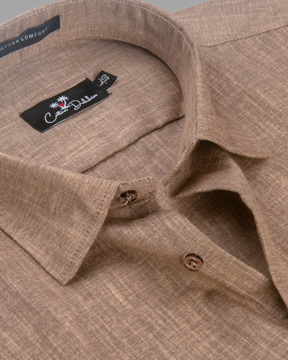 Blended Linen Fone Colour Shirts For Men