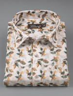 Linen Prime Fone with Rama Flower Print Shirts for Men