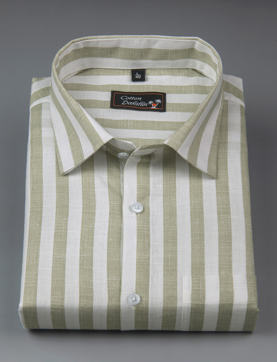 Linen Boss Patta Pista Green Colour Shirts