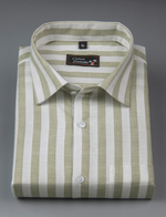 Linen Boss Patta Pista Green Colour Shirts