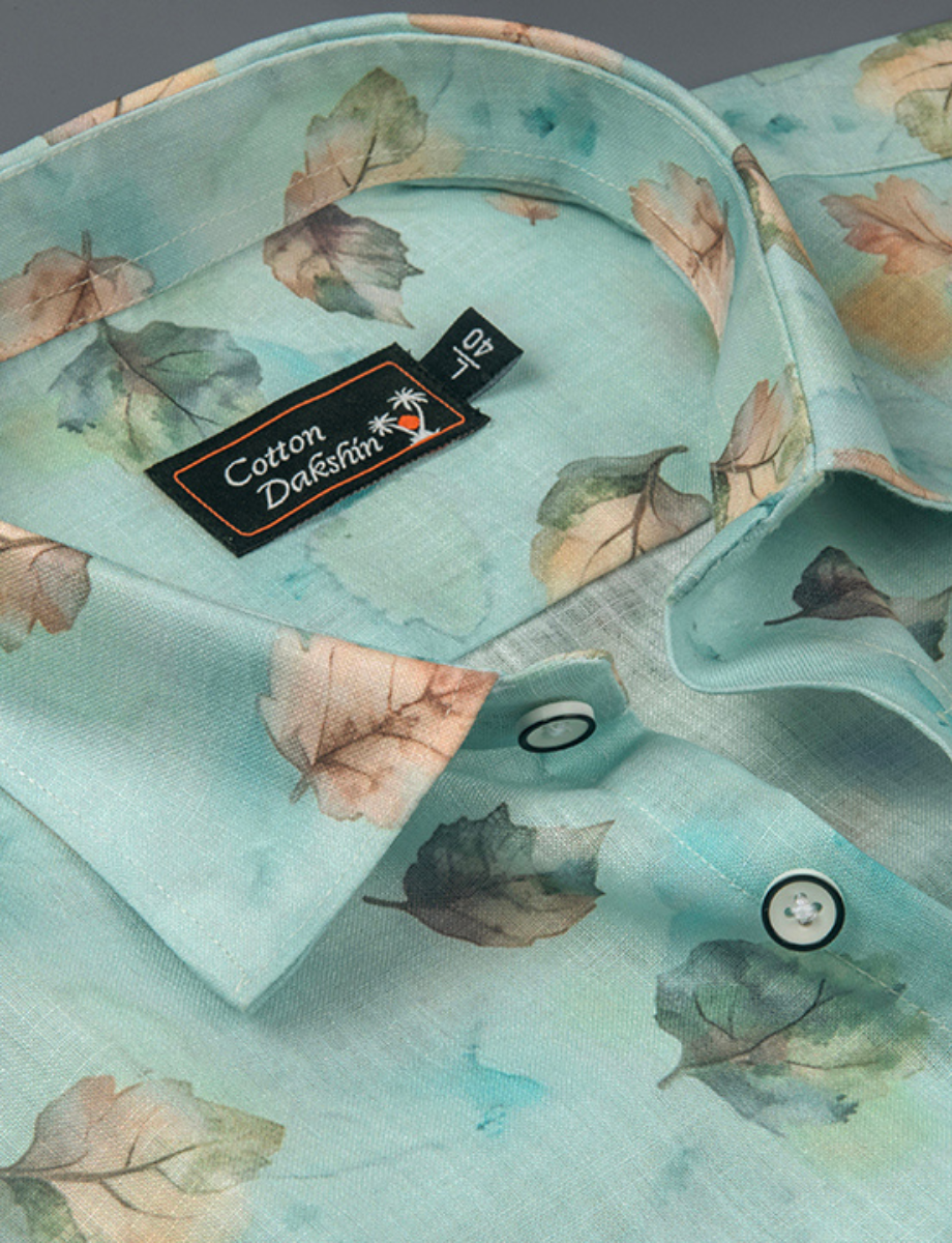 Linen Prime Rama with Fone Flower Print Shirts for Men