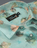 Linen Prime Rama with Fone Flower Print Shirts for Men