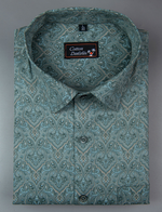 Cotton Printed Rama Green Colour Shirts for Men