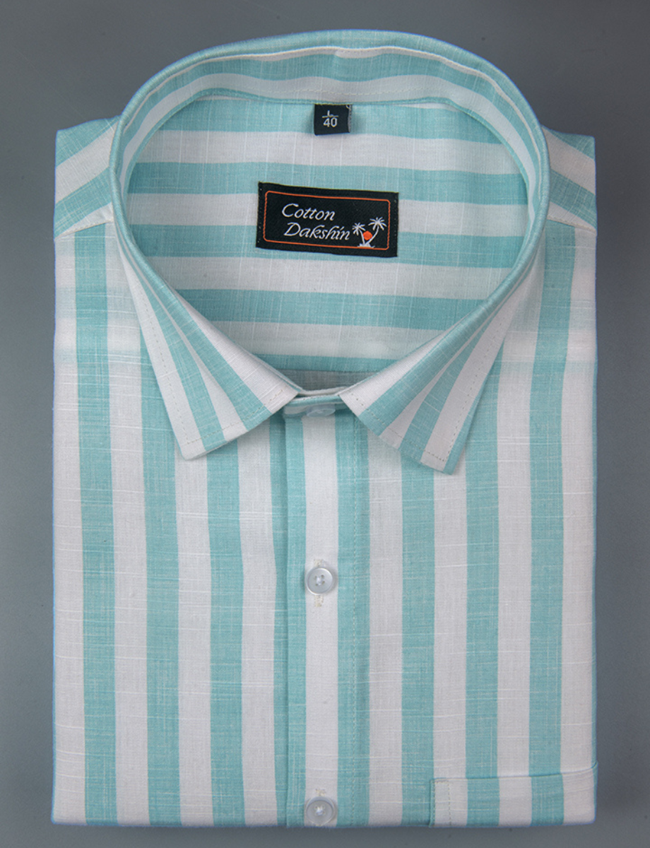 Linen Boss Patta Rama Green Colour Shirts