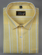 Slub Linen Yellow with White Lining Shirts for Men