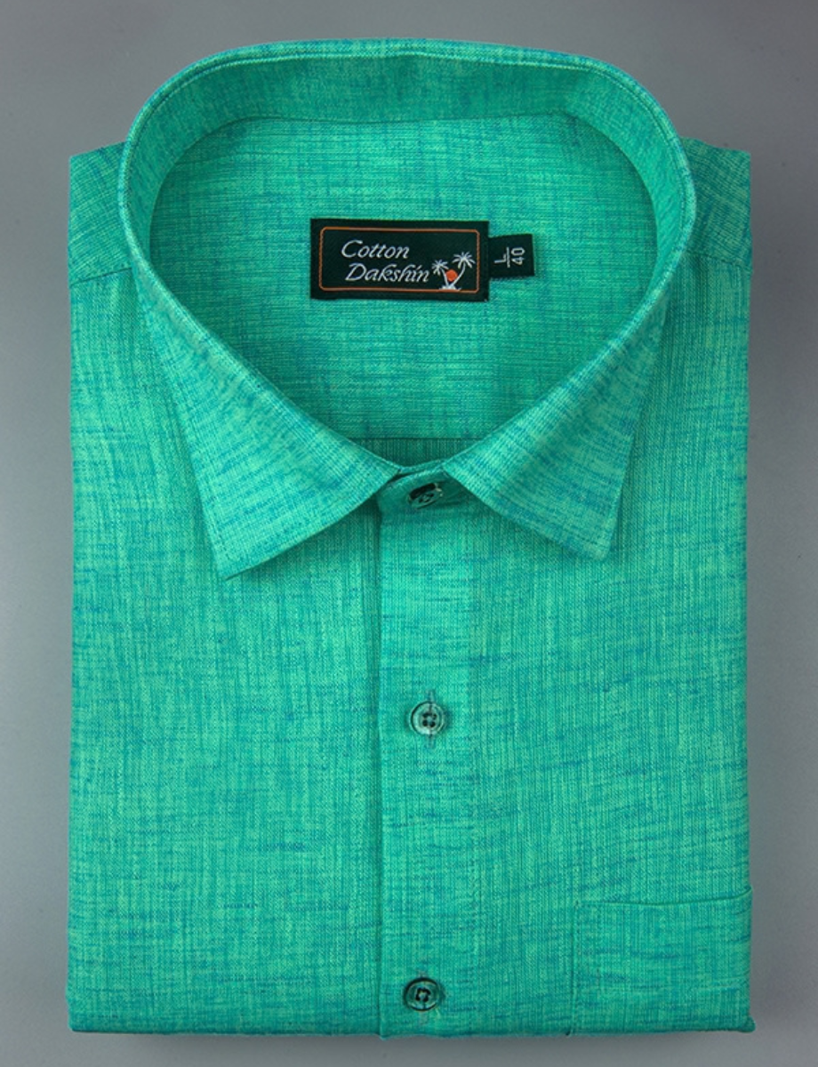 Linen Rama Blue Mix Colour Shirts for Men