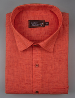 Linen Dark Peach Colour Shirts for Men