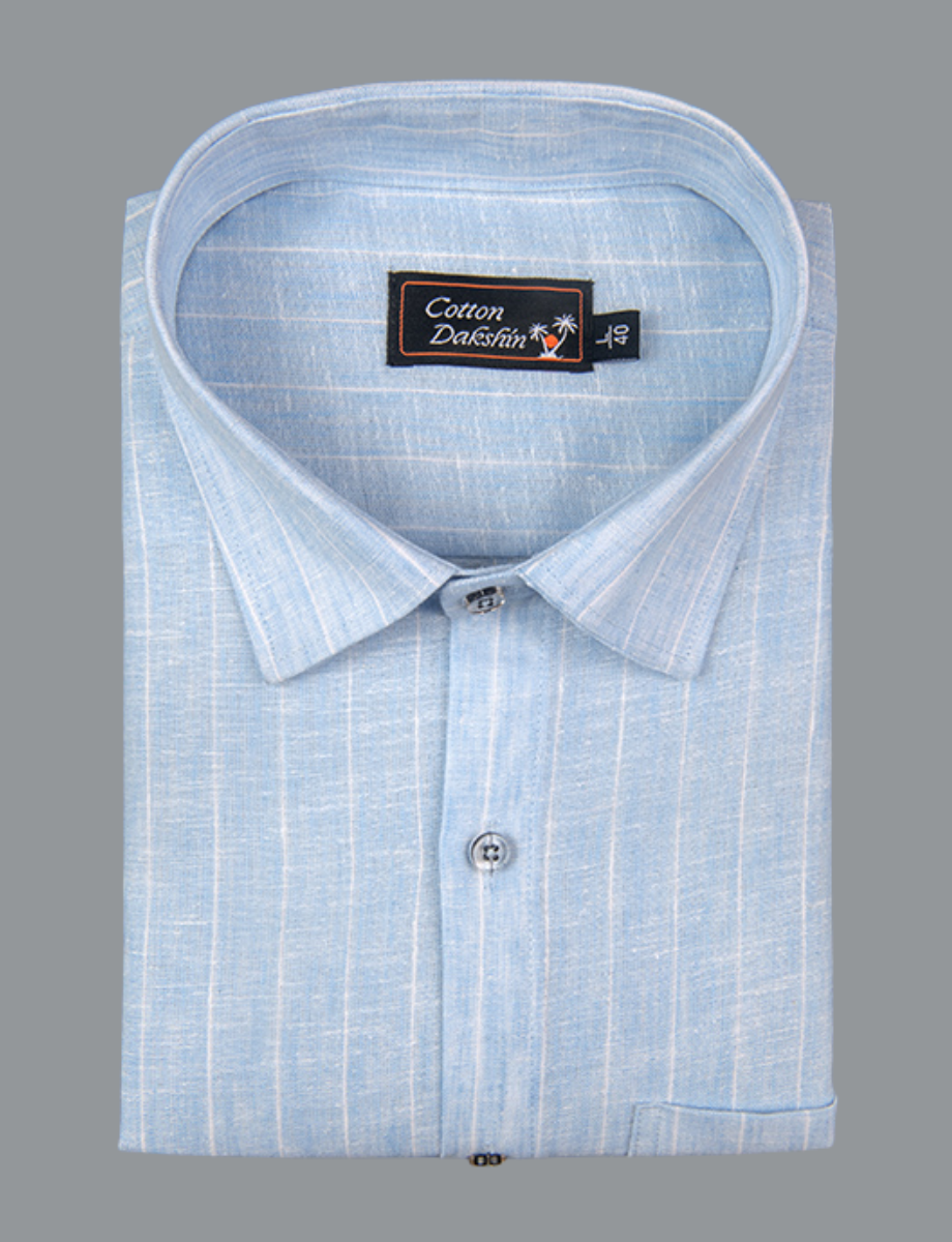 Euro Linen Sky Blue with Lining Shirts for Men