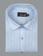 Euro Linen Sky Blue with Lining Shirts for Men