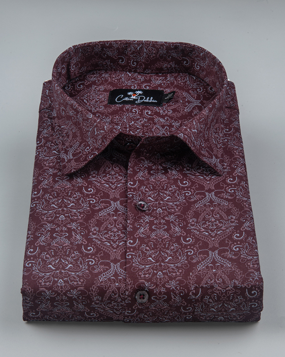 Cotton Marrun Rajwada Print Shirts for Men