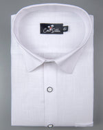 Blended Linen White Shirts For Men